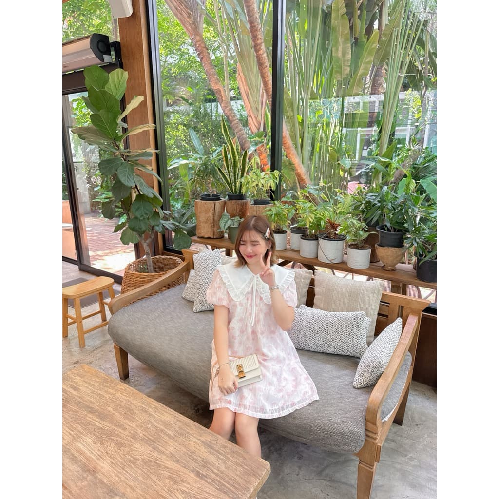 dress015- lollipop Set เดรสแขนบอลลูน+ปกคอบัว รูปที่ 8