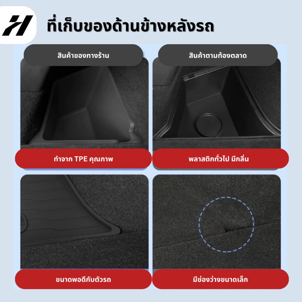 ที่เก็บของด้านข้างหลังรถ -Tesla model3Highland/Y/YJuniper/YL รูปที่ 2