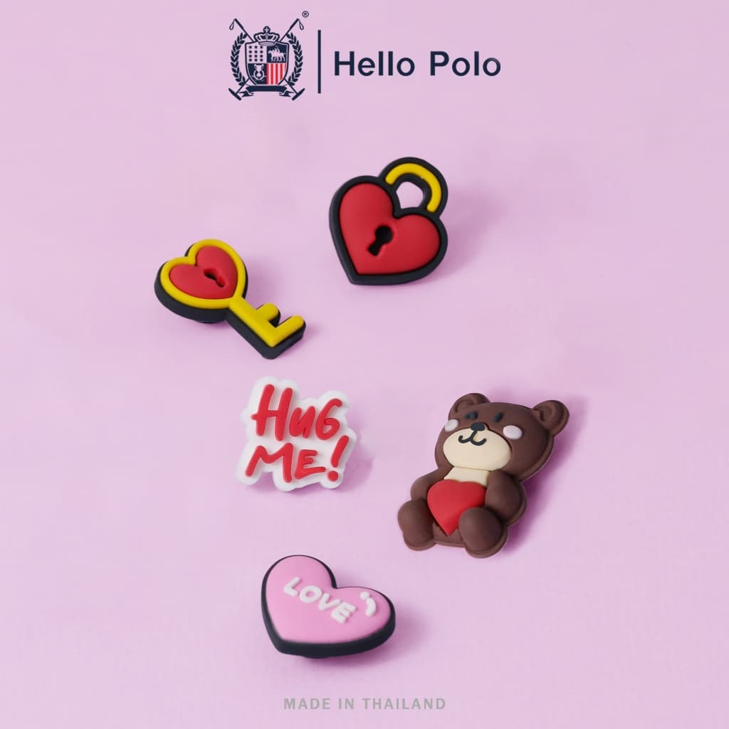 Hello Polo อุปกรณ์ตกแต่งกระเป๋าชายหาด Jibbitz น่ารัก คาแรกเตอร์การ์ตูน ผู้หญิงกระเป๋าถืออุปกรณ์ตกแต่ง รูปที่ 7