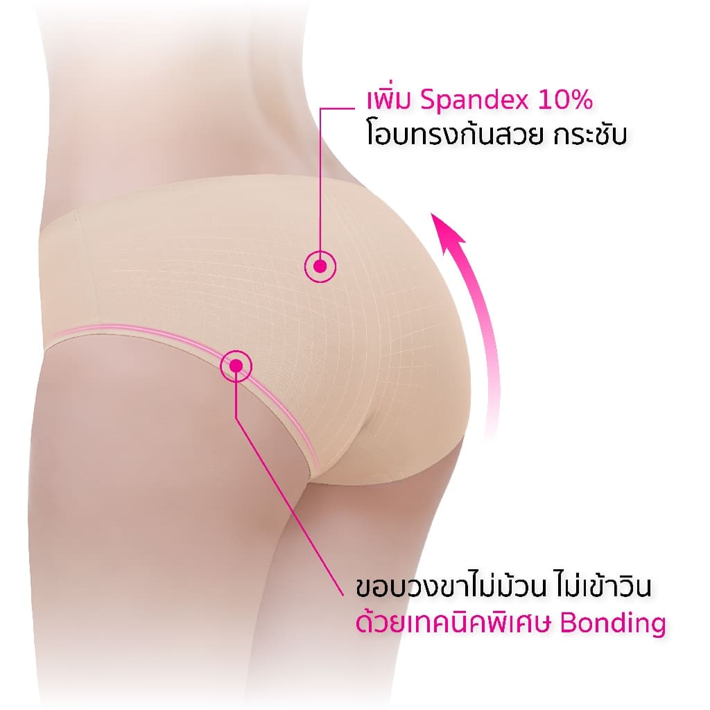 CHERILON Silky Active Fit กางเกงในไร้ขอบ ครึ่งตัว เต็มตัว เนียนแนบผิว ไม่ม้วน ไม่อับ ไม่เข้าวิน CII-BUNA04 CII-BUNA05 รูปที่ 4
