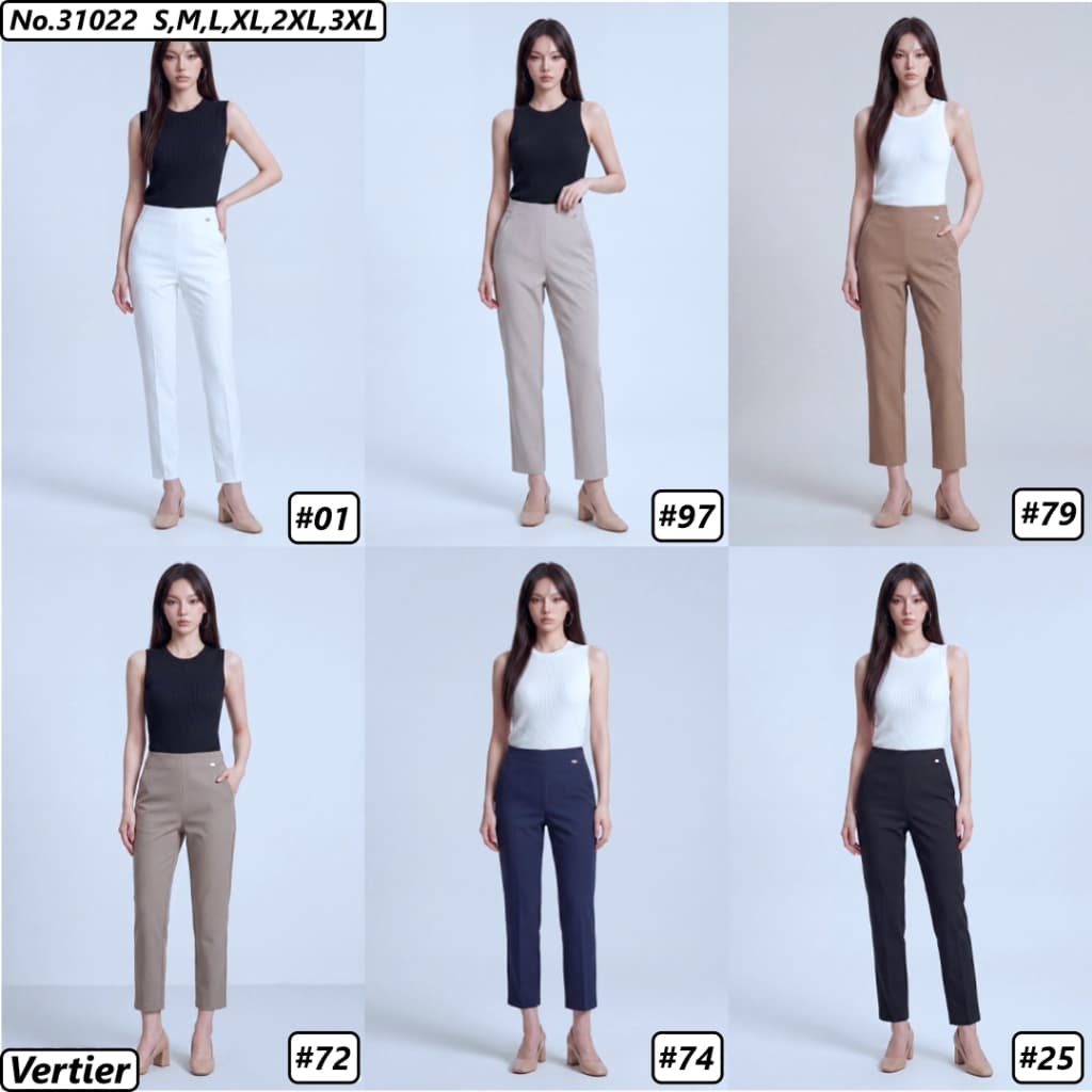 Vertier กางเกงขายาว 9 ส่วน No.31022 ผลิตจากผ้า Double Poplin รูปที่ 4