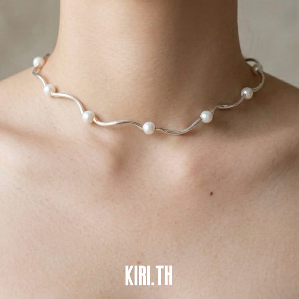 สร้อยลูกปัด สร้อยคอแฮนด์เมด ! สไตล์มินิมอล ปรับสายได้ รูปที่ 6
