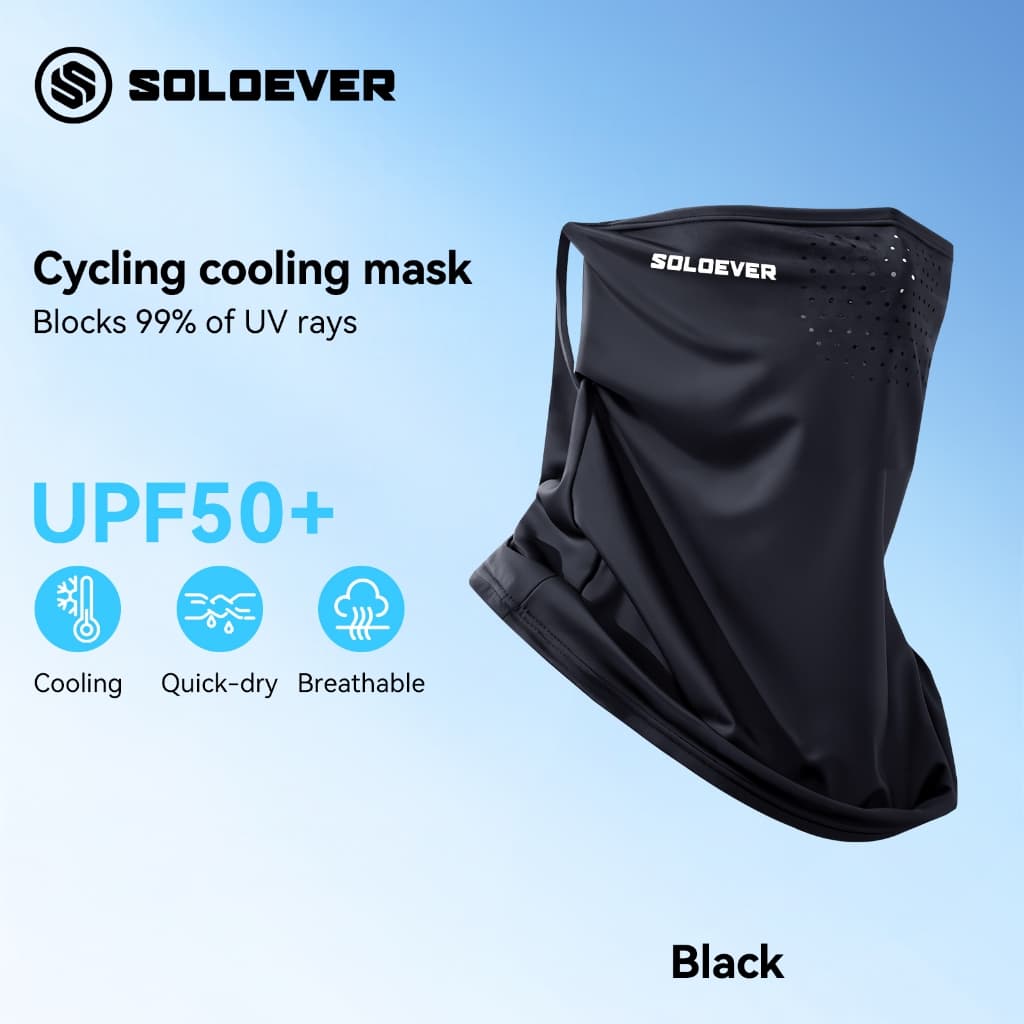 SOLOEVER หน้ากากผ้าเรยอน ระบายอากาศ ป้องกันรังสียูวี แห้งเร็ว อเนกประสงค์ สําหรับขี่จักรยาน ตกปลา รูปที่ 9