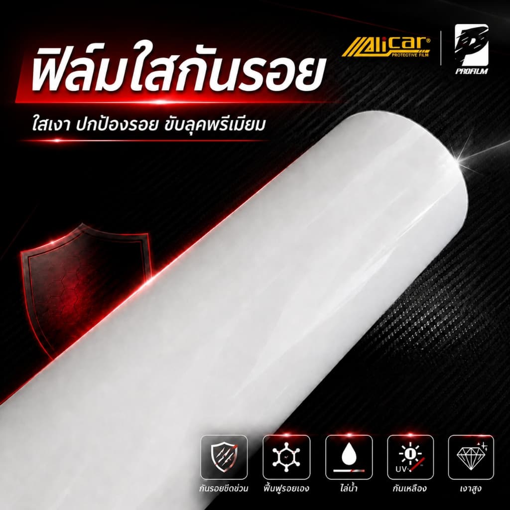 [Alicar แท้100%] ฟิล์มใสกันรอย เคลือบใสกันรอย สติ๊กเกอร์ใสกันรอย ไม่ทิ้งคราบกาว