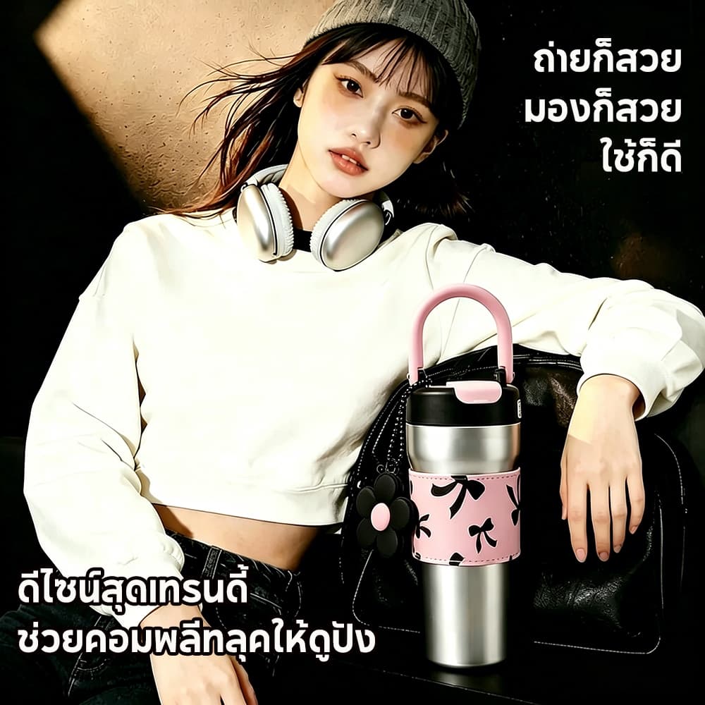 แก้วน้ำเก็บความเย็น 720MLเย็น 24h กระติกน้ําร้อน 316 สแตนเลส กระติกเก็บความเย็น น้ําหลอด รูปที่ 9
