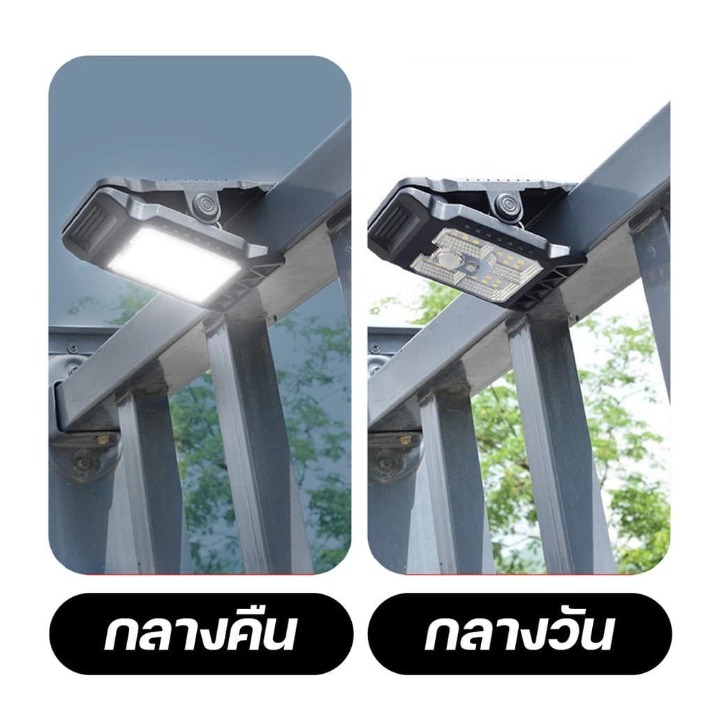 โคมไฟ ติดผนัง Solar Clip Lamp แบบคลิป พลังงานแสงอาทิตย์ กันฝน ใช้กลางแจ้ง มีเซ็นเซอร์ตรวจจับการเคลื่อนไหว ปรับได้ 3 โหมด รูปที่ 8