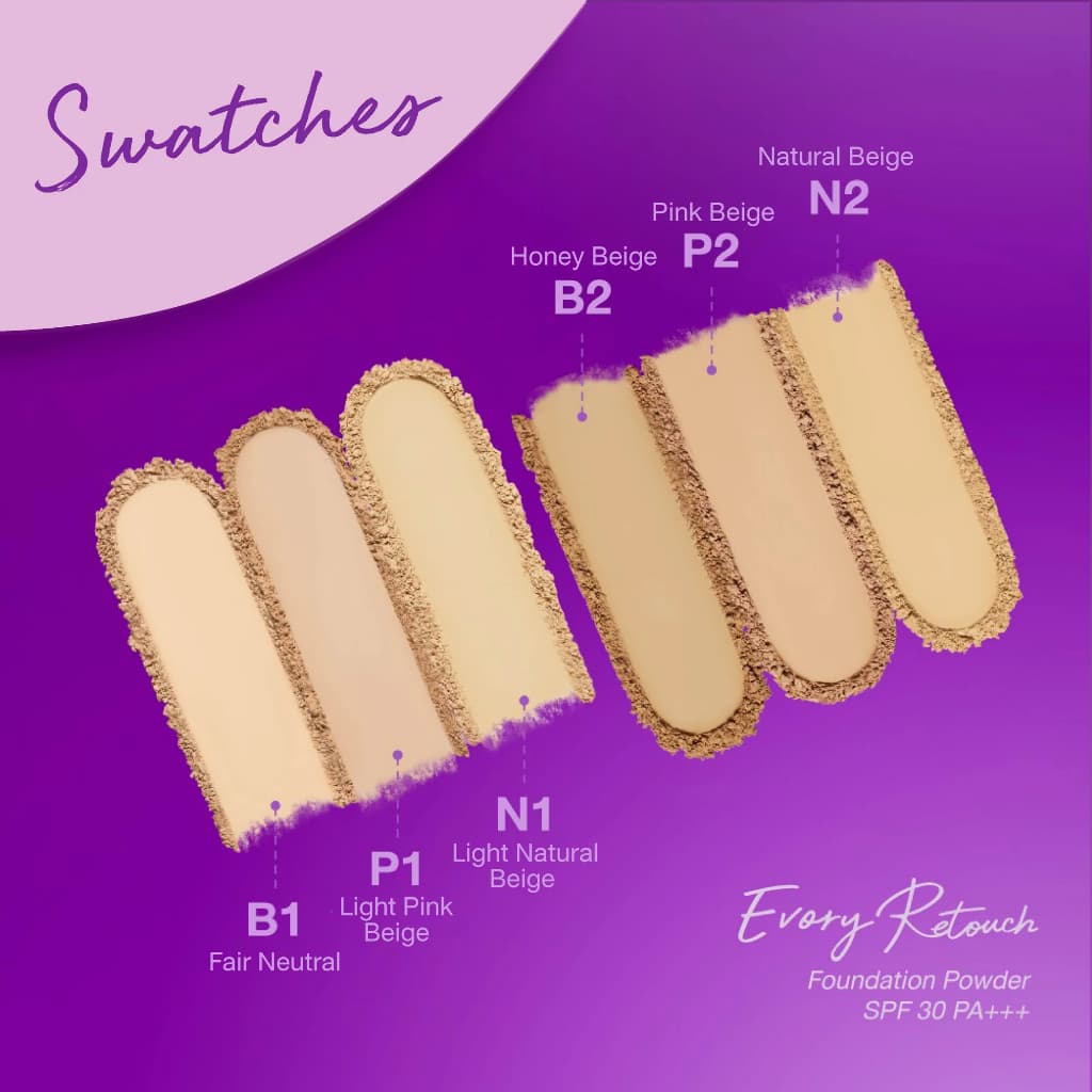 ** ตลับม่วง ** Cute Press Evory Retouch Oil Control SPF30 PA+++ คิวเพรส แป้งอิเวอร์รี่ รีทัช ออยล์ คอนโทรล รูปที่ 4