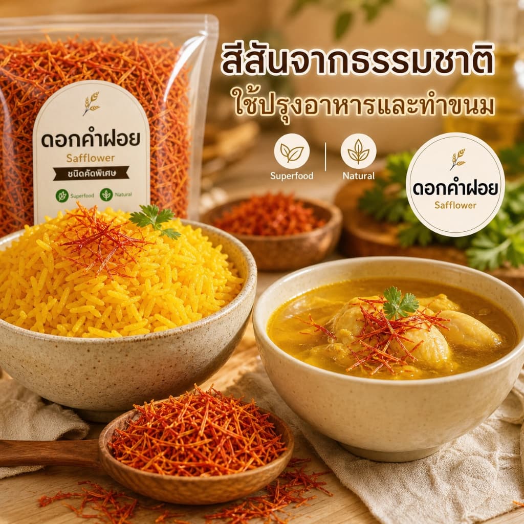 ดอกคำฝอย Safflower ธรรมชาติ 100% ชงดื่มเป็นชาได้ ไม่มีสารเจือปน Superfood สมุนไพรไทย 100g รูปที่ 6