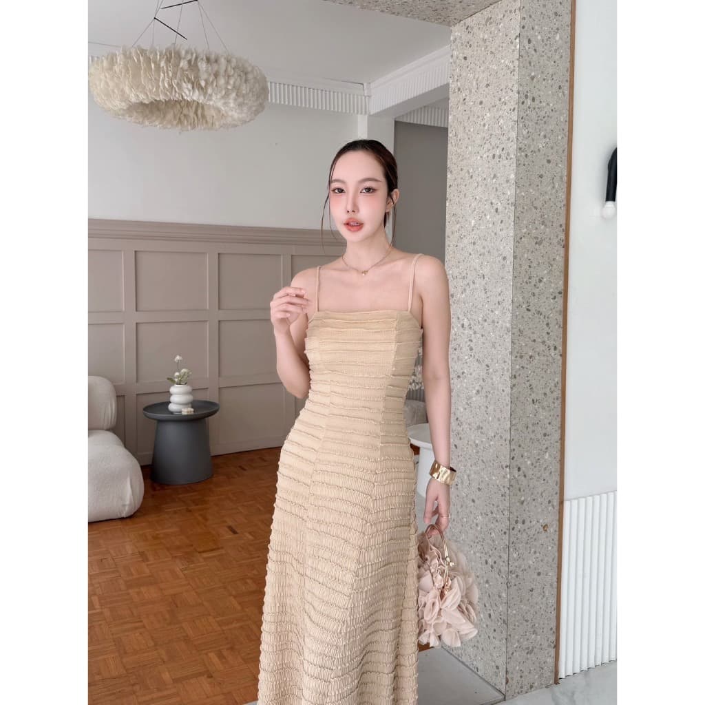 A1021 ชุดเดรสยาวเลเยอร์ ชุดออกงาน ชุดเที่ยว ชุดเดรสสวยๆ รูปที่ 4