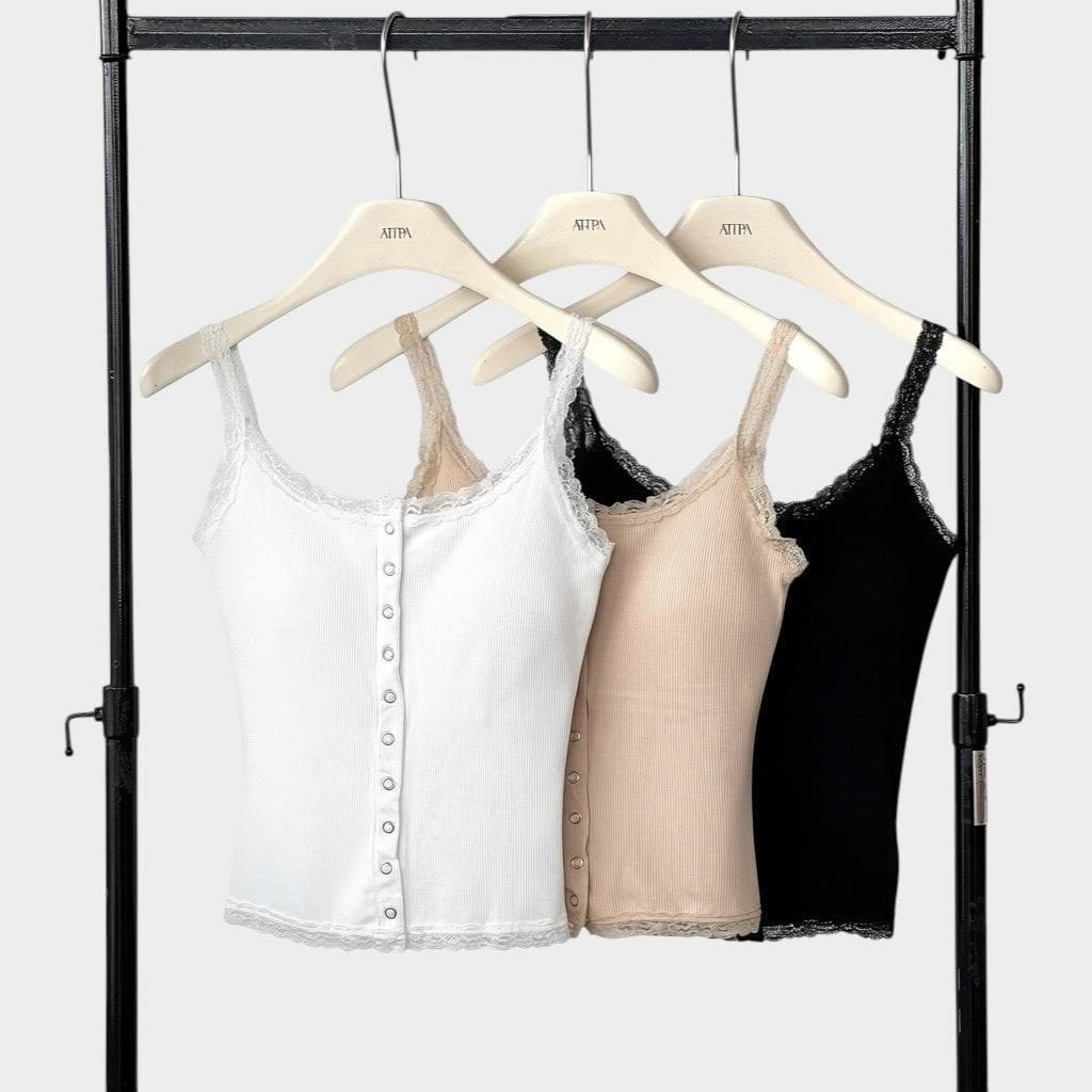 Atipashop - Lace Angel Tank เสื้อกล้ามฟองน้ำ ดีเทลลูกไม้ รูปที่ 3