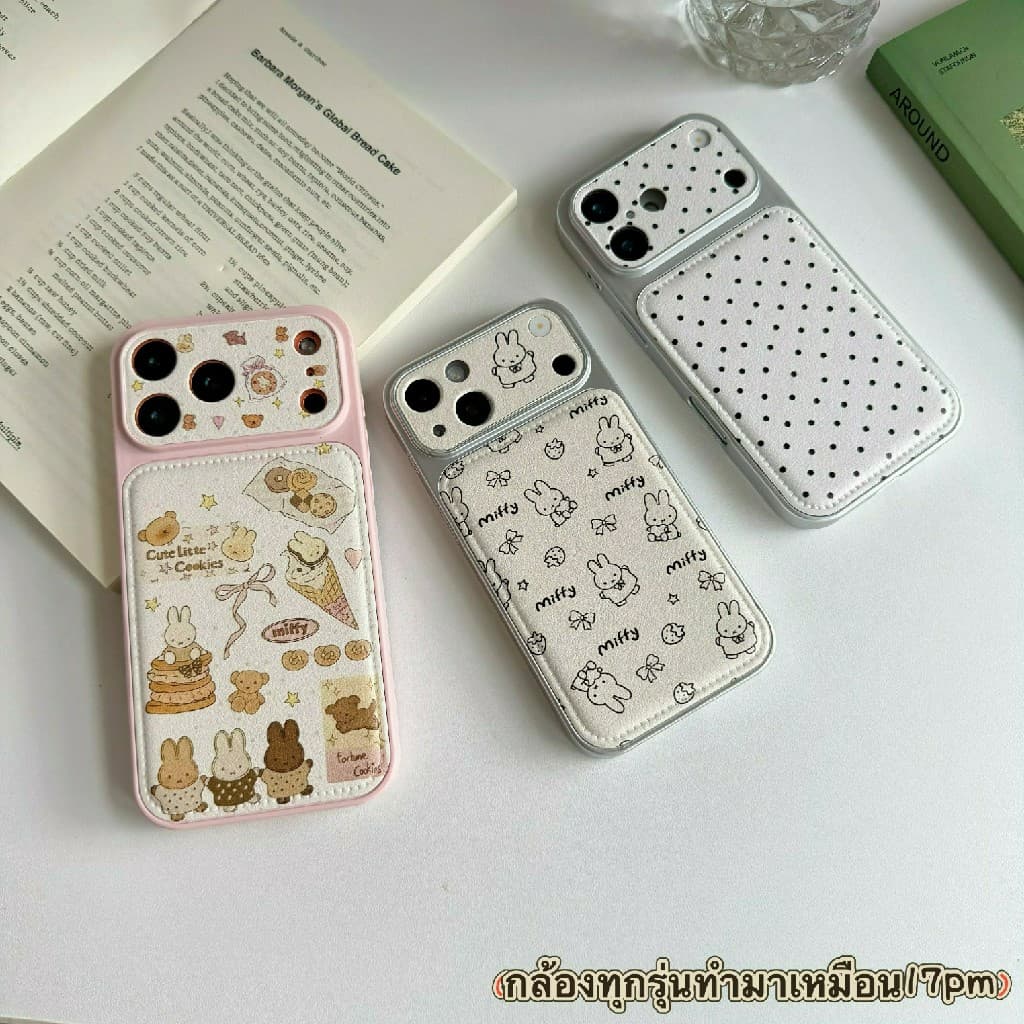 เคสหนังสกรีนลายการ์ตูนกันกล้องสำหรับไอโฟน17 pro max 16/pro/max 15/pro/max 14/pro/max 13 11 17promax 16promax 16plus i17 รูปที่ 1