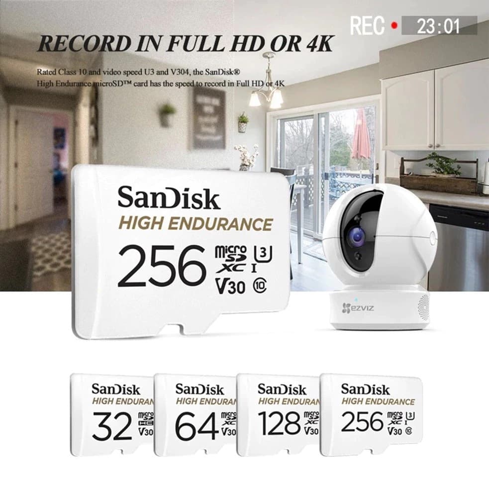 SanDisk High Endurance microSD 64GB สำหรับกล้องวงจรปิด ความเร็วสูงสุดอ่าน 100 MB/s เขียน 40 MB/s รูปที่ 2