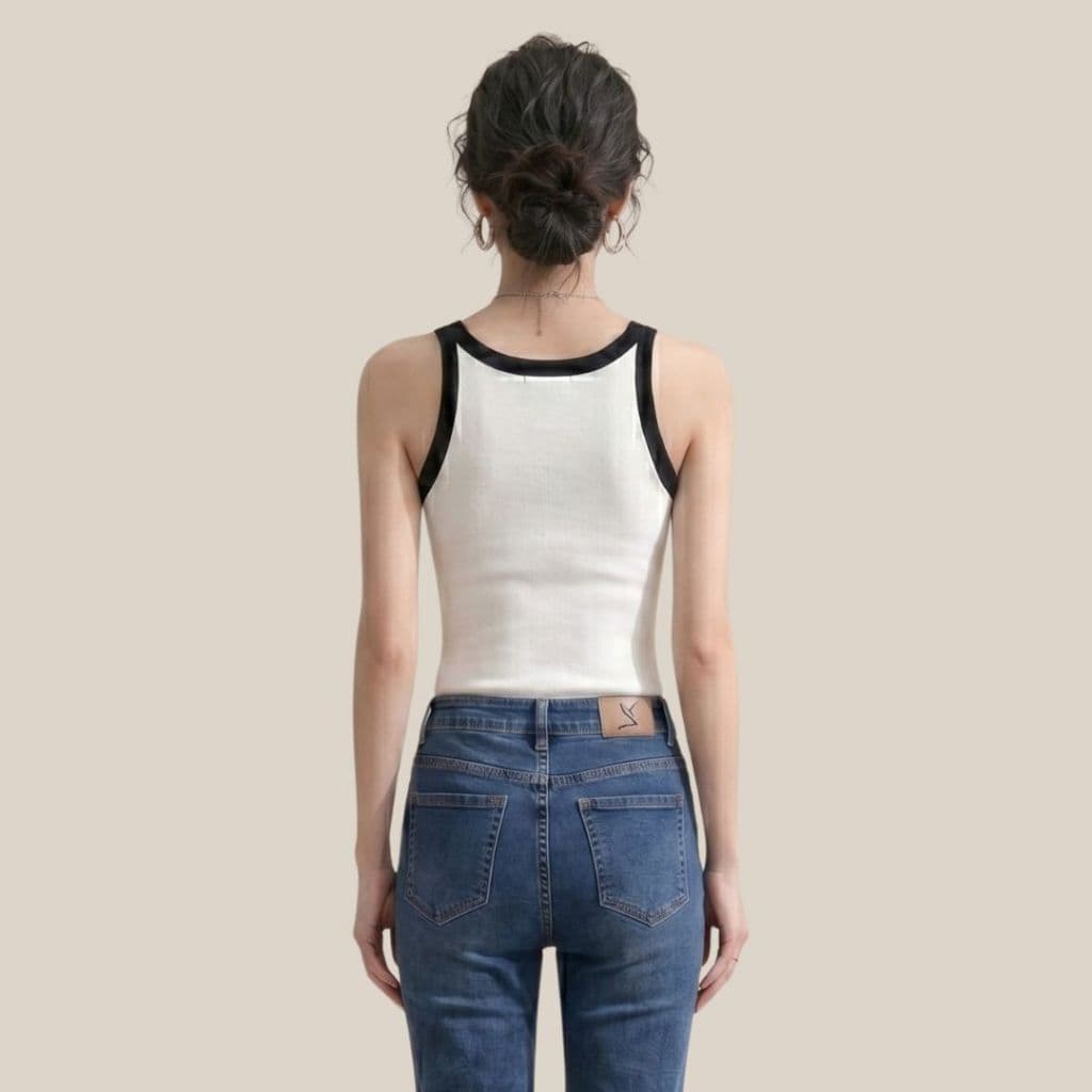 WsimpleBra | Trara Tank Top เสื้อกล้ามยาว ผู้หญิง ทูโทน มีบราในตัว เลิกใส่ชุดชั้นในและซิลิโคลปิดจุก รูปที่ 7