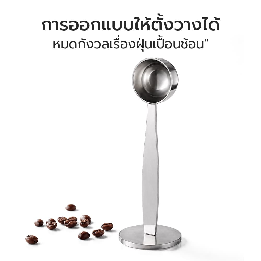 Alechaung ช้อนตวงกาแฟ ช้อนตักผงกาแฟ Coffee Scoop ขนาด 6 กรัม ฐานตั้งได้ พร้อมเทมเปอร์ รูปที่ 6
