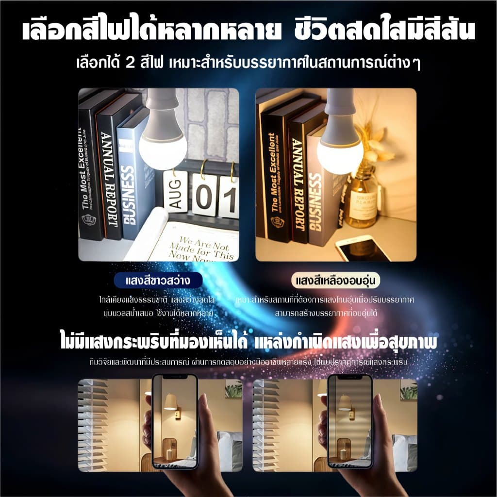 หลอดไฟ LED SlimBulb LS E27 5W 9W 12W 18W 24W แสงขาว แสงวอร์ม ประหยัดไฟ 220V มอก. สว่างนุ่มนวล รูปที่ 9