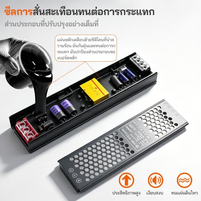 อะแดปเตอร์ LED DC 12V/24V 60W-400W หม้อแปลงบางเฉียบ ไฟออกเสถียร ไร้เสียงรบกวน สำหรับไฟเส้น LED รูปที่ 3