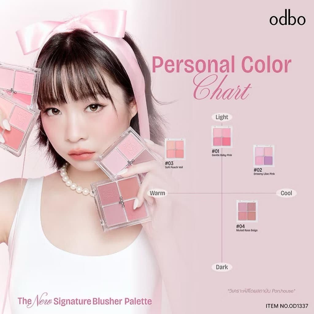 สีใหม่ ‘ODBO THE NEW SIGNATURE BLUSHER PALETTE พาเลทบลัช• รูปที่ 6