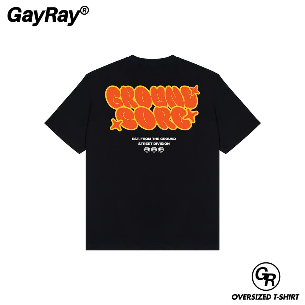 GayRay ⎰Ground Core⎱ เสื้อยืดโอเวอร์ไซส์ Cotton 100% นุ่่ม ใส่สบาย รูปที่ 6