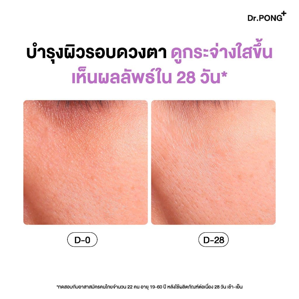 2 ฟรี 1 Dr.PONG 28D Whitening Drone Cera+B3 Daily anti-aging Eye Cream อายครีมสูตรใหม่ ลดใต้ตาคล้ำ ไม่แสบตาฟื้นฟูริ้วรอย รูปที่ 6