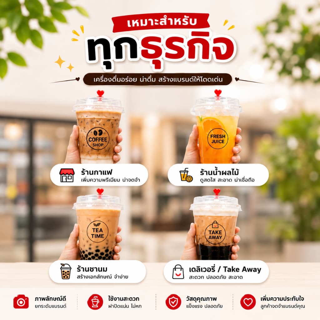 CPP - เเก้ว PP Slim สีใส/ขุ่น แก้วน้ำ แก้วพลาสติก สำหรับร้านชานม ร้านชาไข่มุก รูปที่ 6