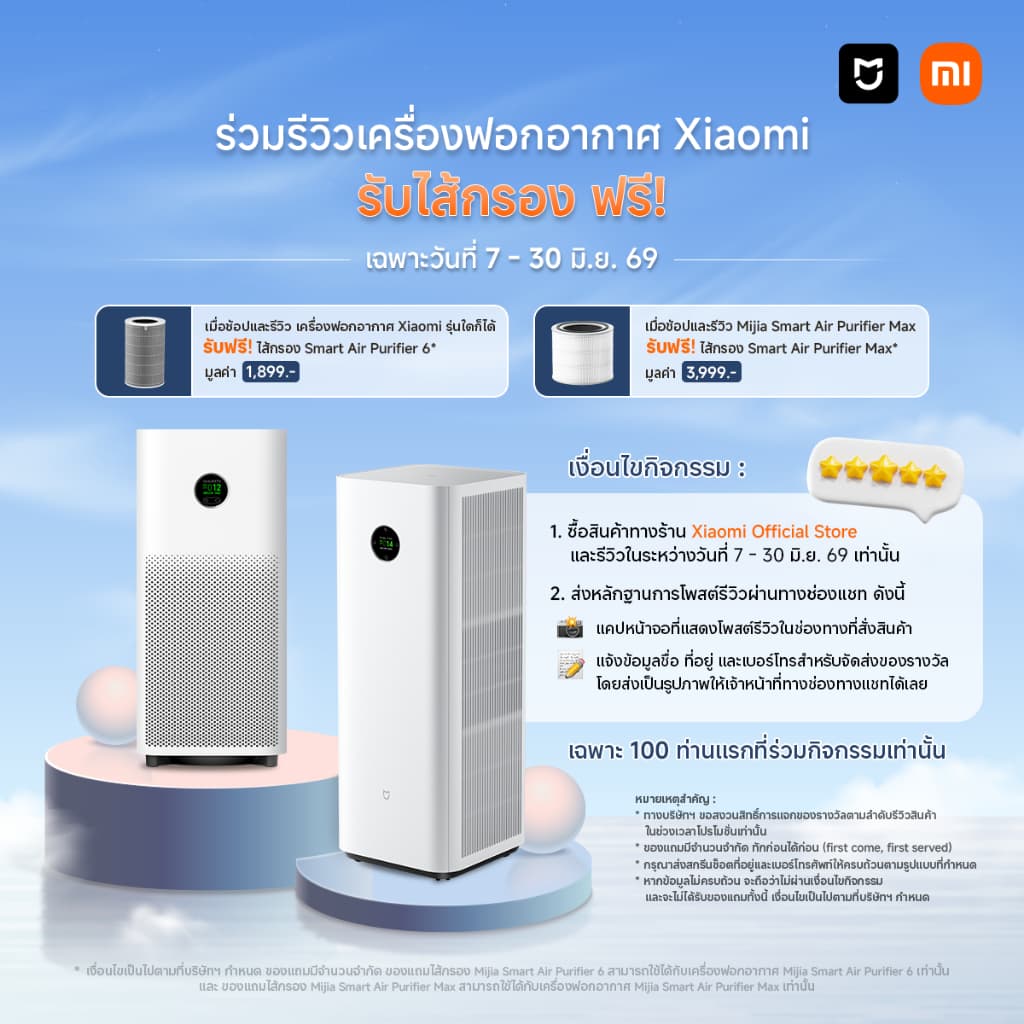 Xiaomi Smart Air Purifier 4 Compact / 4 Lite / 4 Pro / 6 / Pet Care เครื่องฟอกอากาศ กรอง PM2.5 รูปที่ 4
