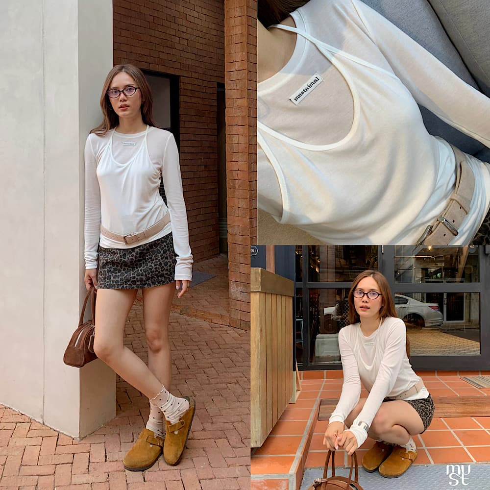 MUSTNIMAL | LAYERED LOVE เสื้อเลเยอร์ผ้าTencel100% รูปที่ 9