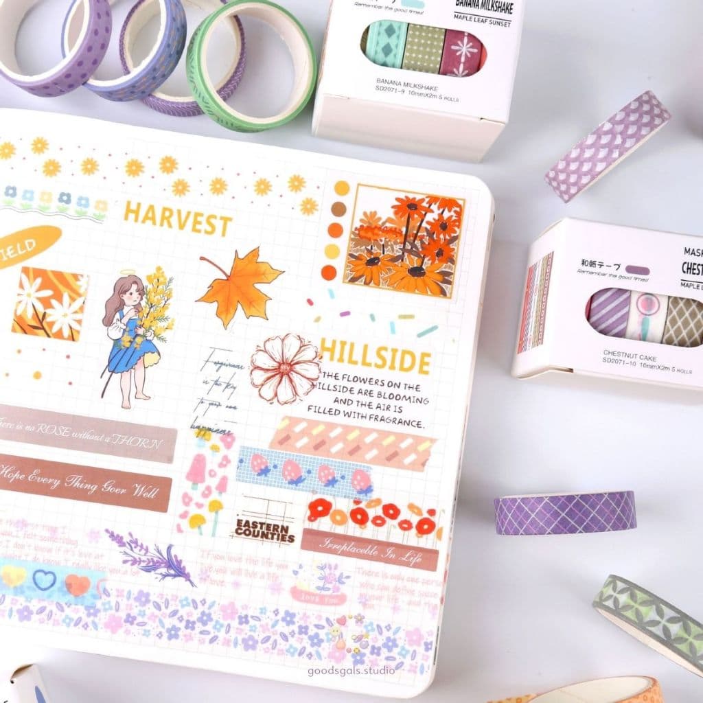 ชุดเทปวาชิพาสเทลมินิมอล | Pastel Masking Tape Collection เทปตกแต่งสมุด Journal งานคราฟต์ By GoodsGals.Studio รูปที่ 4