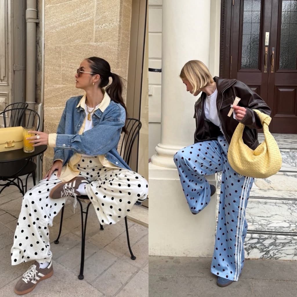AD Polkadot pant " กางเกงขายาว พิมพ์ลาย ลวดลายจุด สีสัน ชัดเจน เนื้อผ้าดีมีน้ำหนักทรงสวยมากๆคะ รูปที่ 2