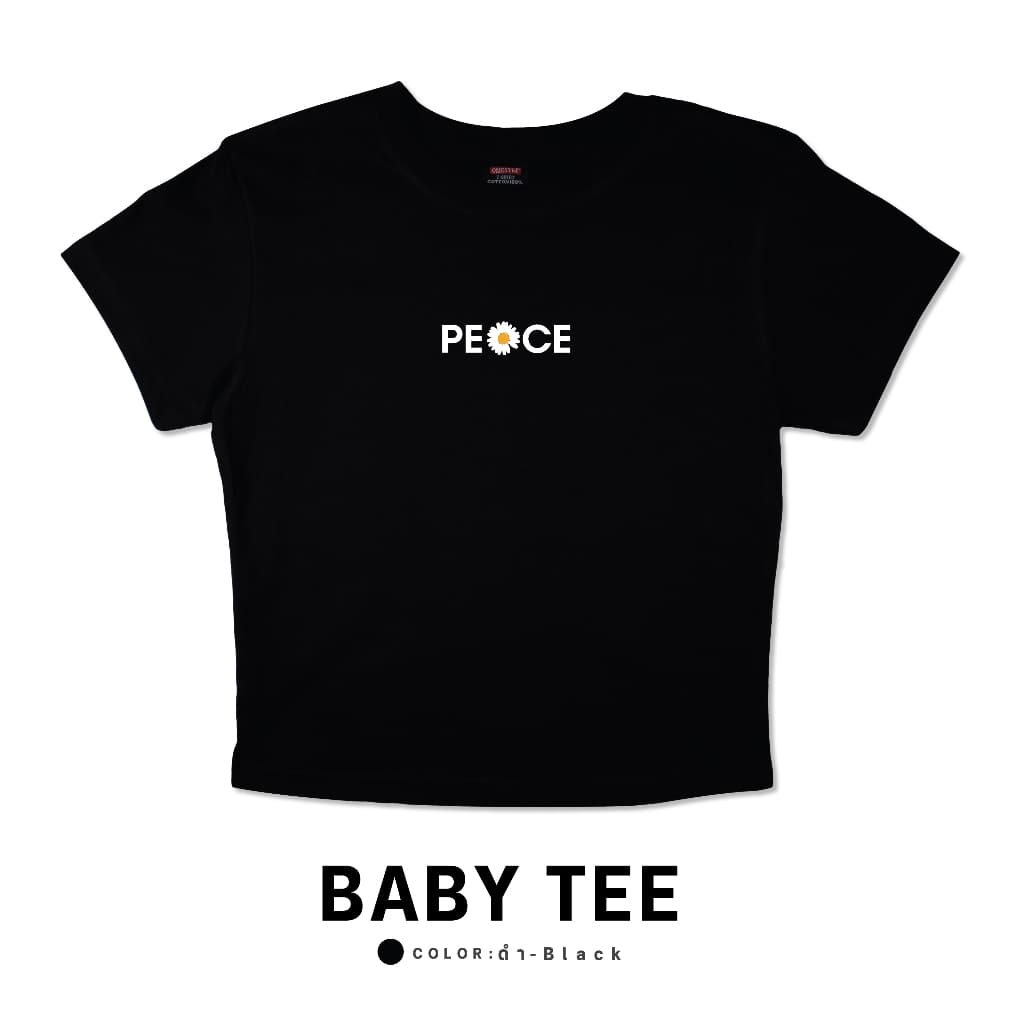 ONESTEP BABY TEE l เนื้อผ้านุ่ม Super Soft ผลิตจาก cotton แท้ 100% หนานุ่ม อย่างดี ใส่สบาย ไม่ร้อน ลาย PEACE 299 - Women รูปที่ 1