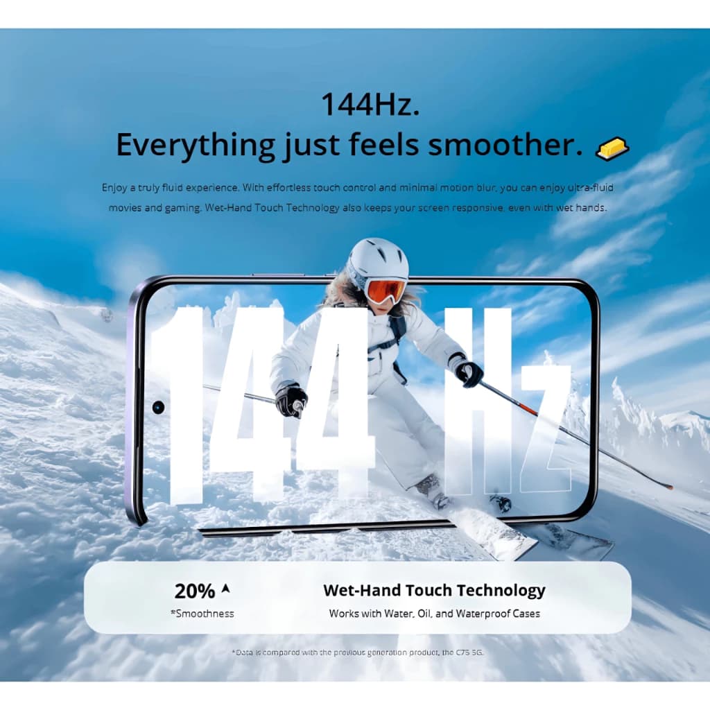 C85 5G สมาร์ทโฟนสเปคแรง จอ 144Hz Ultra Bright 1200 nits แบตอึด 7000mAh กันน้ำกันฝุ่น IP69 Pro รูปที่ 7