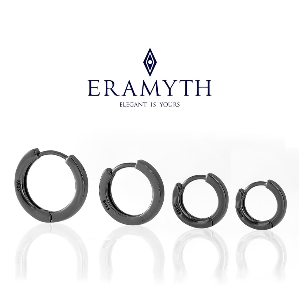 Eramyth : ต่างหูห่วง เงินแท้92.5 รวม ขนาด9,11,13,15mm เงินเกลี้ยง ชุบสีทองคำขาว,สีโรสโกล์,สีทอง,สีแบล็ค EM-0009 ส่งทันที รูปที่ 1