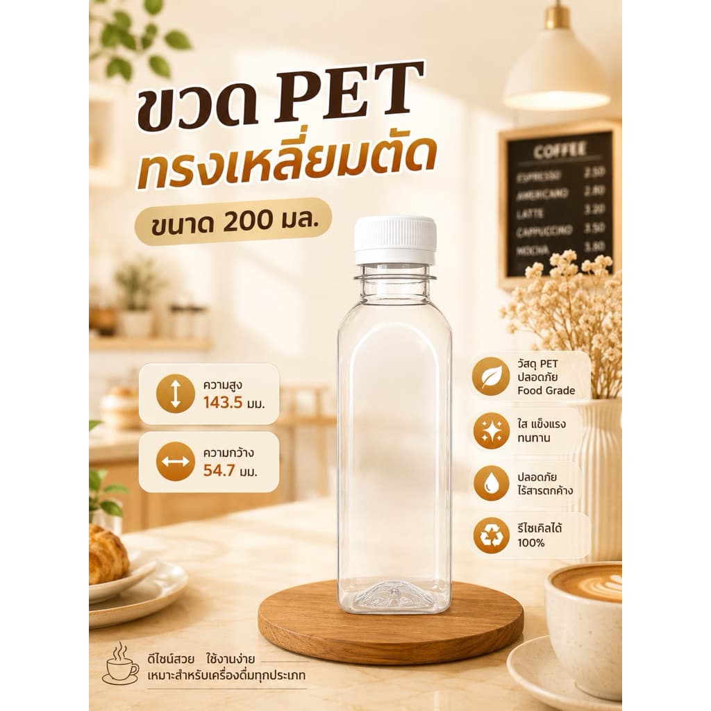 ขวดพลาสติก ทรงเหลี่ยมตัด รูปที่ 4