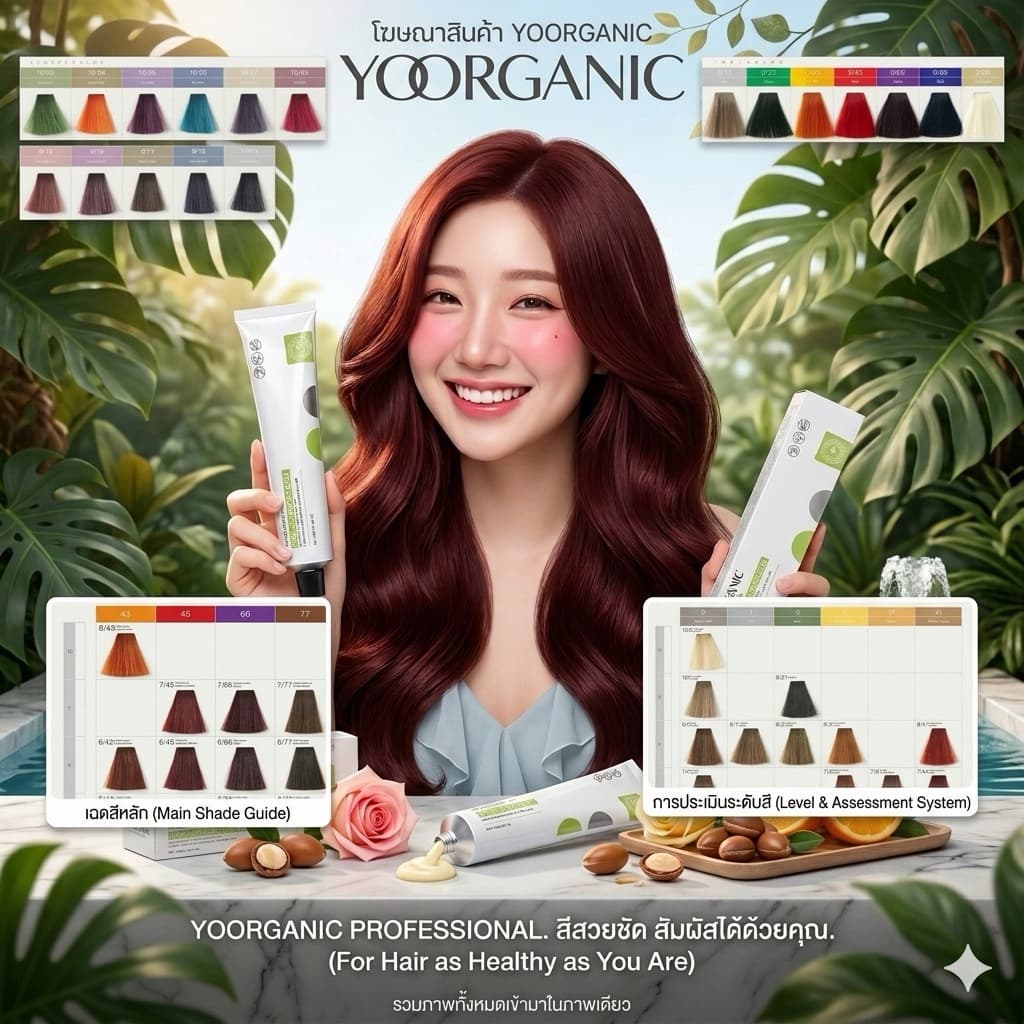 ครีมเปลี่ยนสีผม ออแกนิก 100ml Yooganic สีปิดผมขาวสนิทสีติดดี ไม่ทำร้ายเส้นผม ไม่มีกลิ่น Yoorganic Hair Color Cream 100ml รูปที่ 5