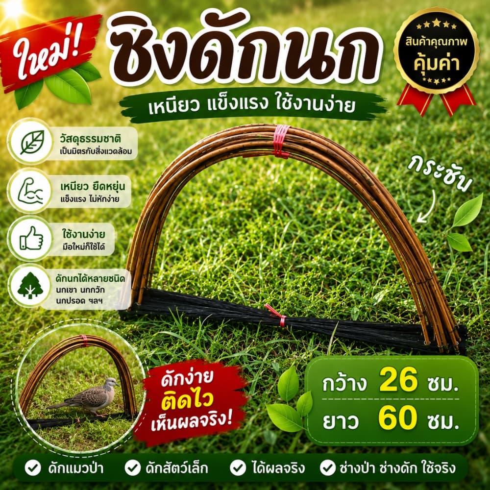 ซิงดักนกกะทา กว้าง 26 ซม. ยาว 60 ซม. ซิงด้ายดำ ซิงดักนก ซิงดักนกกวัก ซิงนกกวัก รูปที่ 2