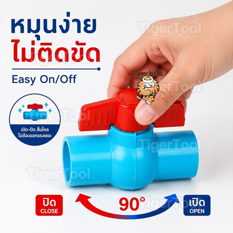 ถูกที่สุดมาดามก๊อก บอลวาล์ว​ PVC-U​ แบบสวม​ ผลิตจากวัตถุดิบที่มีคุณภาพ ทนทานต่อการใช้งาน รูปที่ 5