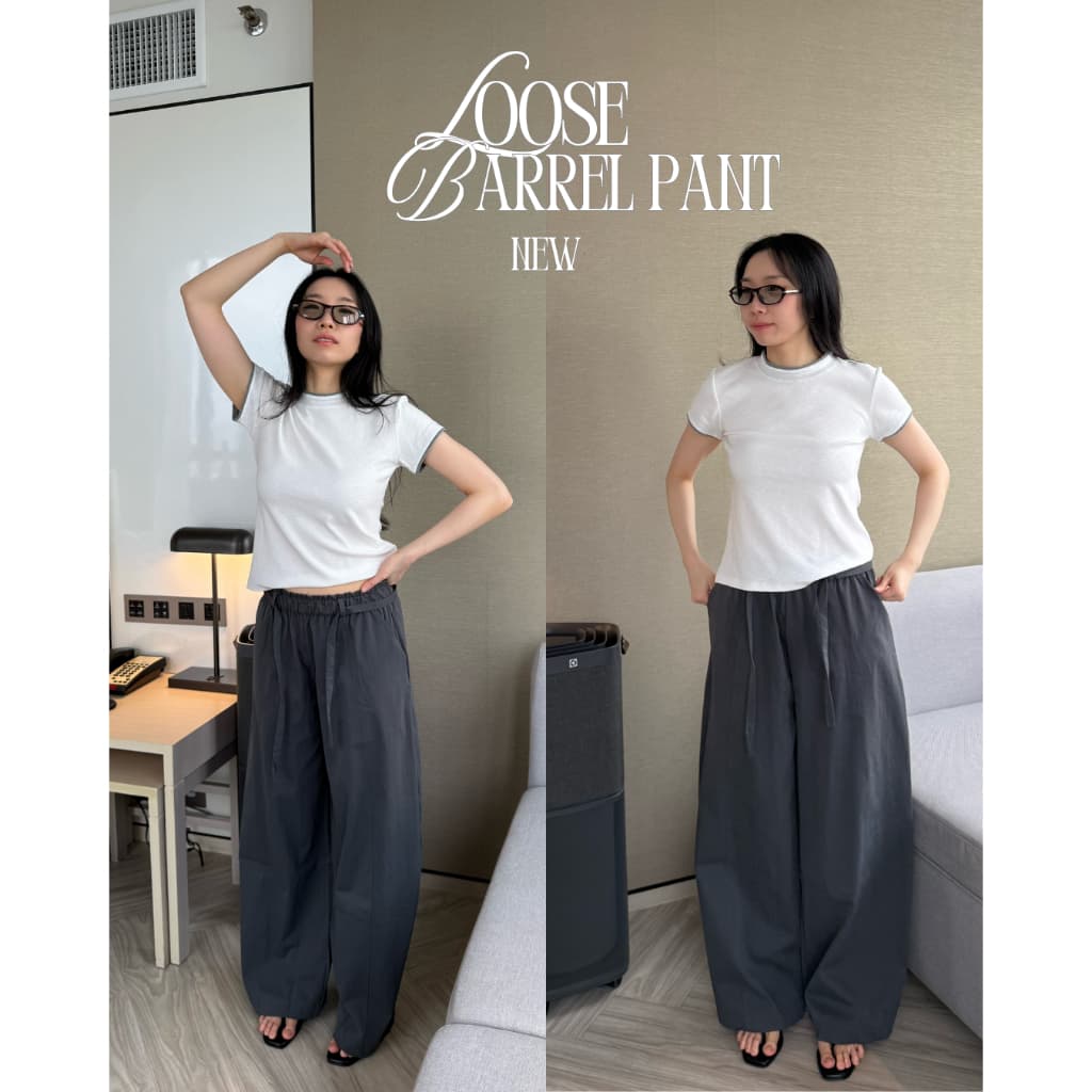 UIUI | LOOSE BARREL PANT กางเกงทรงโค้ง รูปที่ 5