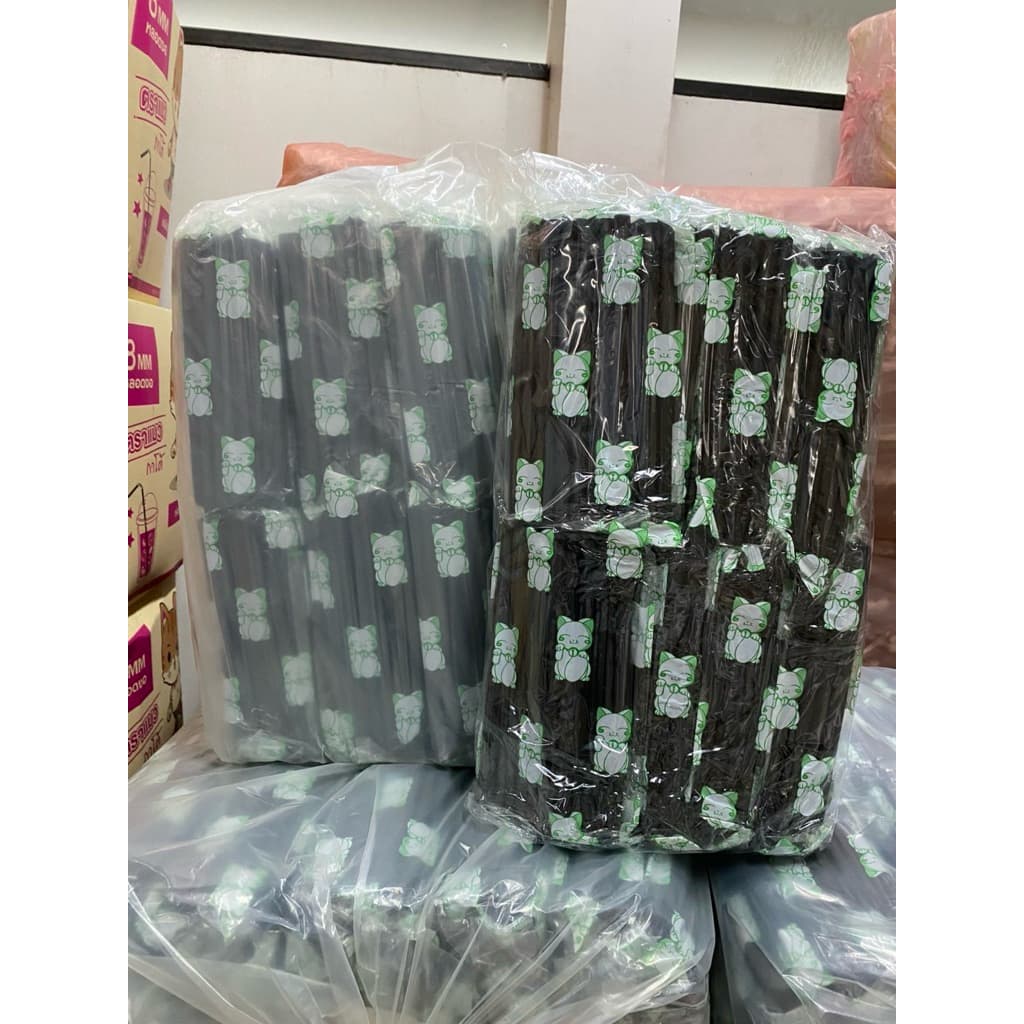 หลอดไข่มุก ไม่หุ้มฟิมล์ ยกมัด สีดำ 2.5kg มีประมาน 1500 เส้น รูปที่ 2