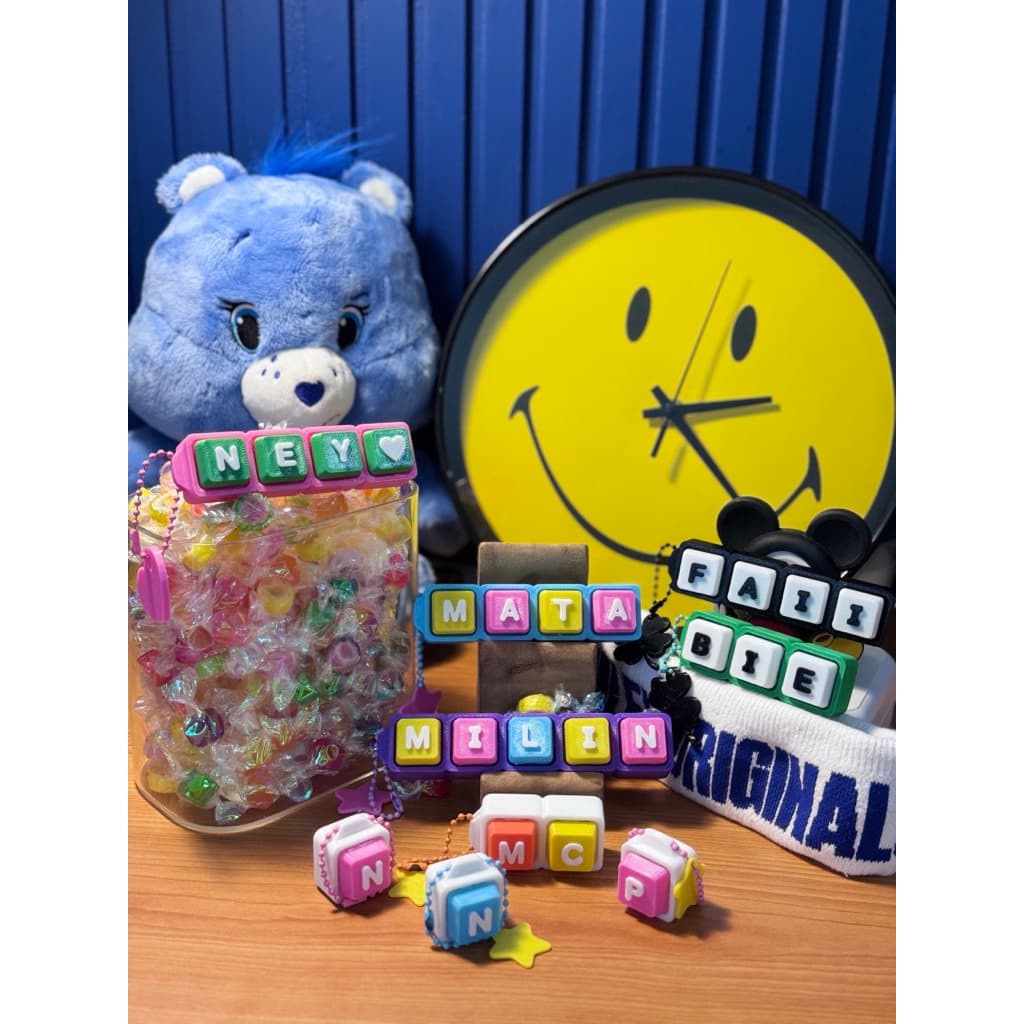 พวงกุญแจ Keycap customs Diy ใส่ชื่อได้ เลือกสีปุ่ม + สีตัวอักษรได้เอง มีสีมากกว่า 10 สี รูปที่ 4