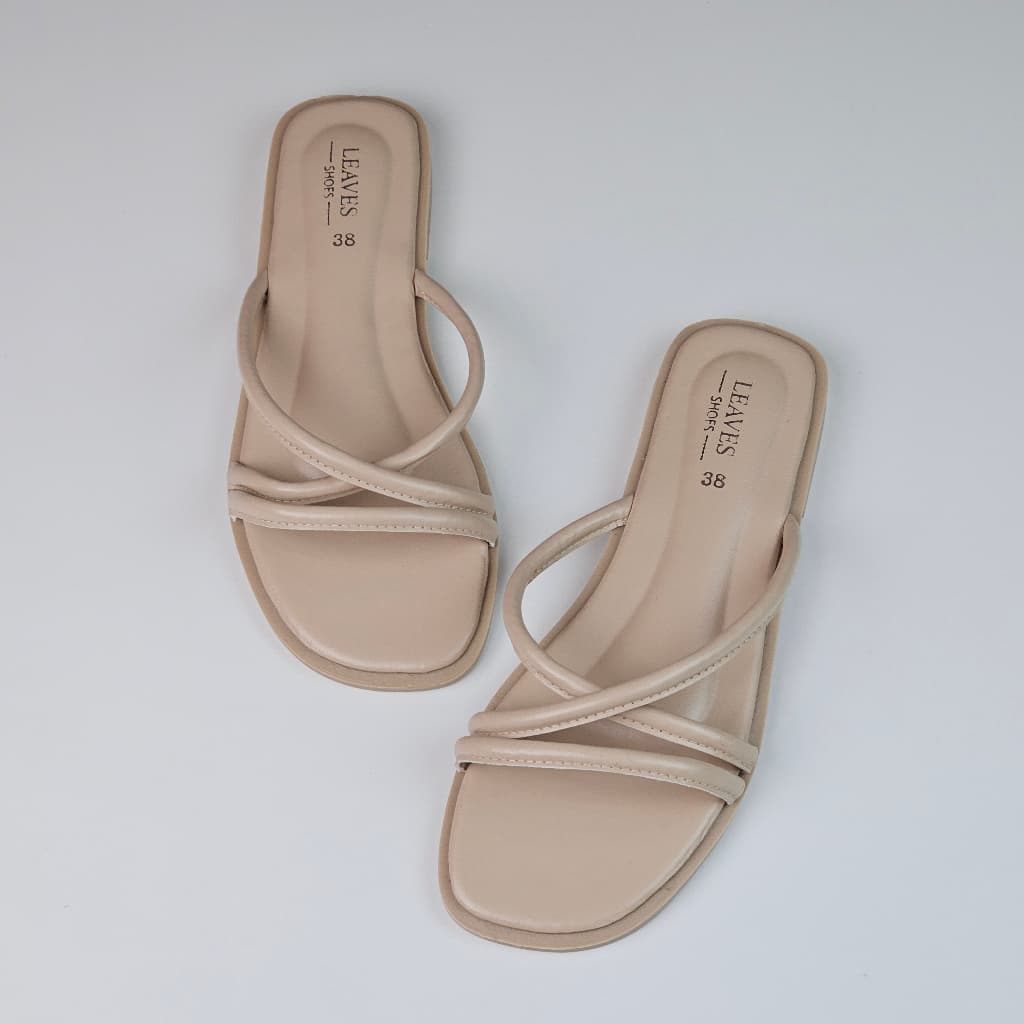 Beauty Allure - Leaves Shoes รองเท้าแตะสายไขว้ สไตล์มินิมอล [หน้าเท้ากว้าง/เท้าอวบ แนะนำบวกเพิ่ม 1 ไซส์] รูปที่ 6