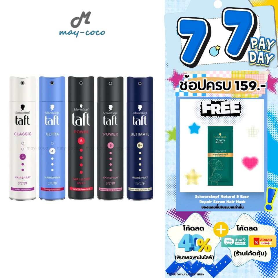 ถูก/แท้/มีไลฟ์ สเปรย์จัดแต่งทรงผม Schwarzkopf TAFT Classic Ultra Power Shine Power Cashmere Ultimate สเปรย์ Taft เซ็ทผม รูปที่ 1