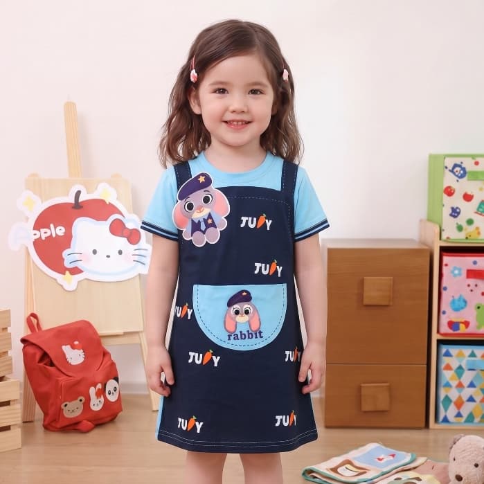 Mikyolike 1-9 ปี สไตล์เกาหลี ชุดเจ้าหญิงสีชมพูเด็ก ผ้าลายน่ารัก านุ่มใสสบายฯ ชุดออกงานเด็กผู้หญิงสีแดง รูปที่ 3