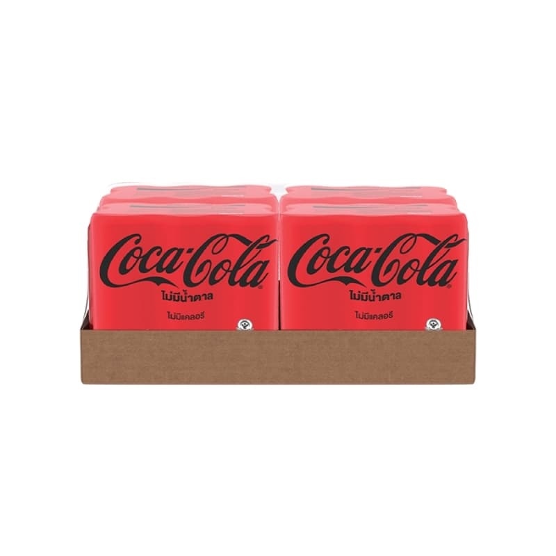 โค้ก น้ำอัดลม สูตรไม่มีน้ำตาล 325 มล. 24 กระป๋อง Coke Zero Sugar 325ml Pack24 รูปที่ 3