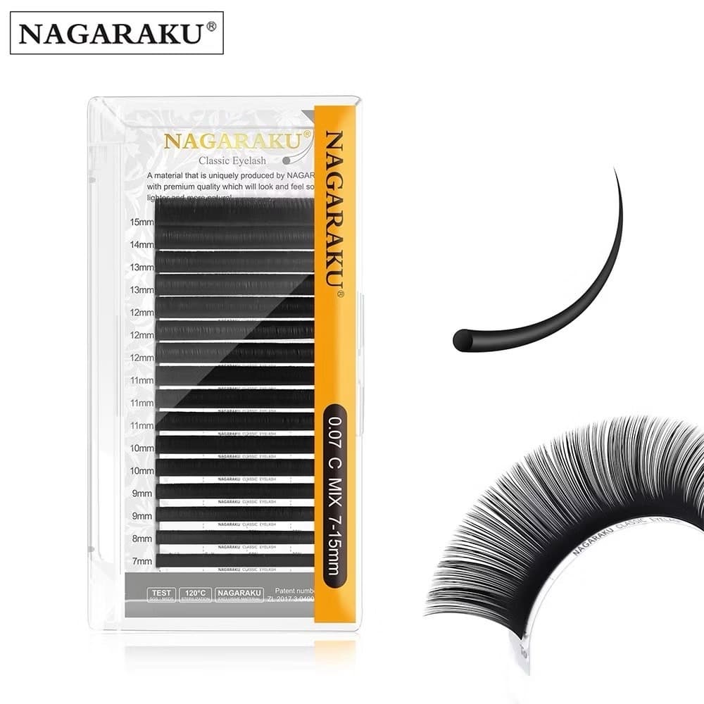 ขนตาNAGARAKU เส้นกลม กล่องเทา ขนตานาการากุ MIXไซส์ ขนาด0.05/0.07/0.10/0.12/0.15/0.20 มีเคิฟC และเคิฟD รูปที่ 3