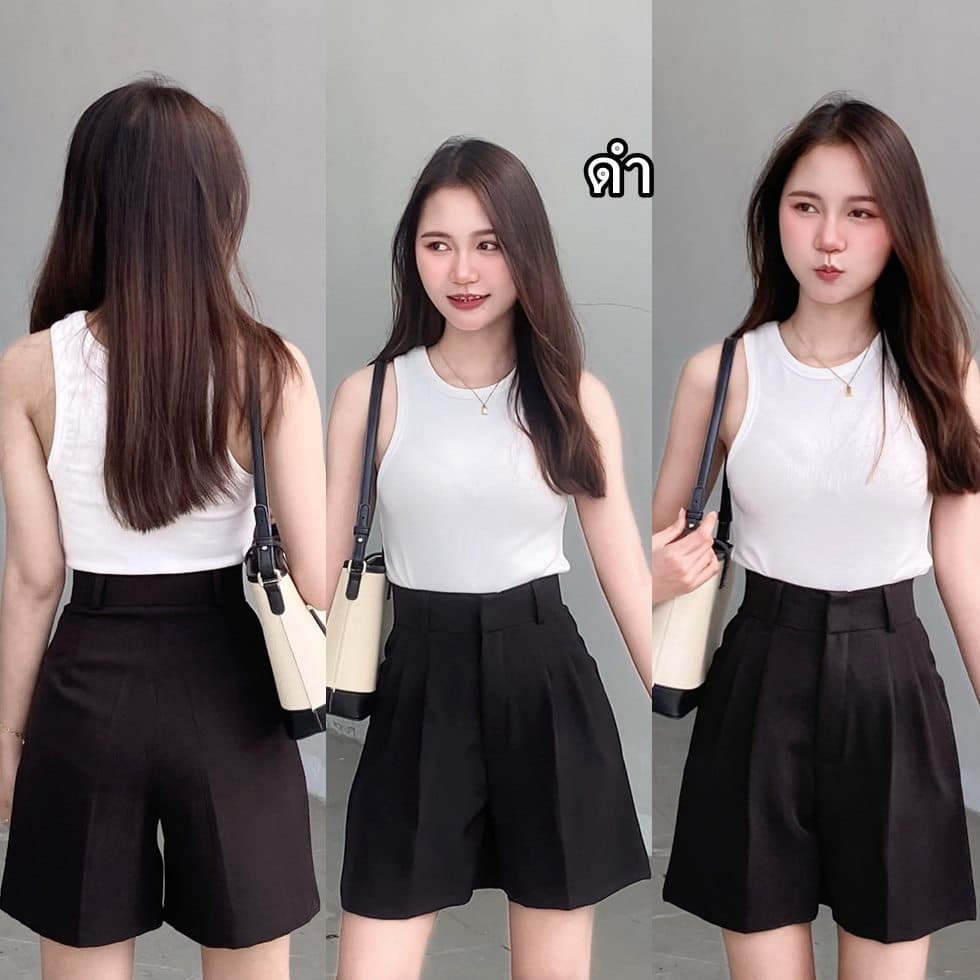 กางเกงขาสั้นสำหรับสาวสะโพกใหญ่ ยาว 17 นิ้ว ขอบเอวสูง 2 นิ้ว ช่วยเก็บหน้าท้อง รูปที่ 3