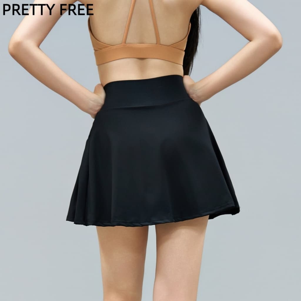 PRETTY FREE กระโปรงกางเกงเอวสูง ความยาวห้าส่วน กระชับหุ่น รูปที่ 8