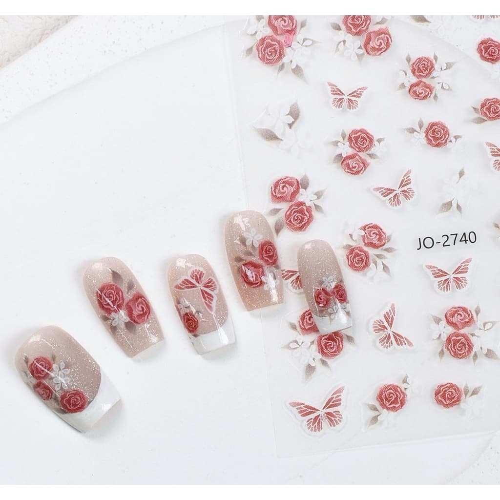 สติกเกอร์ลายดอกไม้ สำหรับแต่งเล็บ แบบลอกแปะ รูปที่ 4