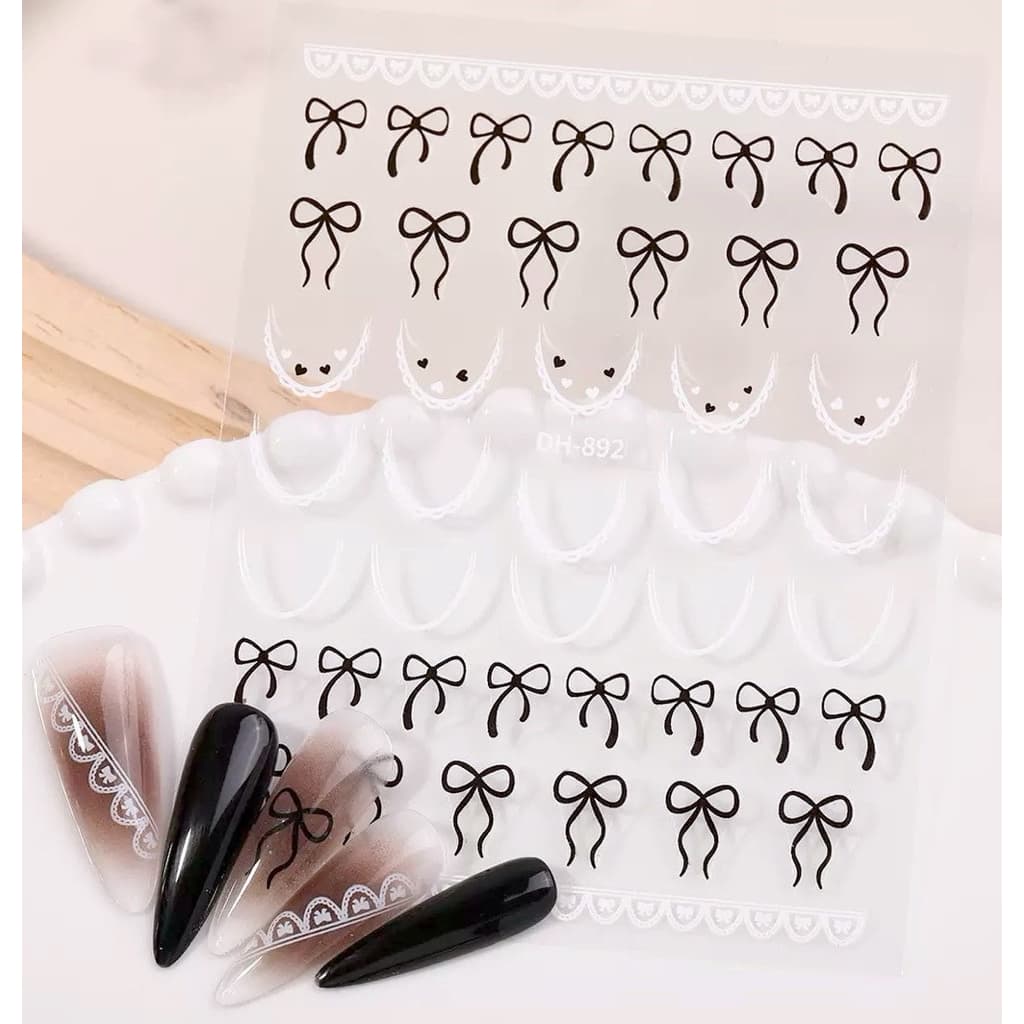 สติกเกอร์ลายโบว์สำหรับแต่งเล็บ แบบลอกแปะ สั่งขั้นต่ำ 2แผ่นขึ้นไป รูปที่ 2