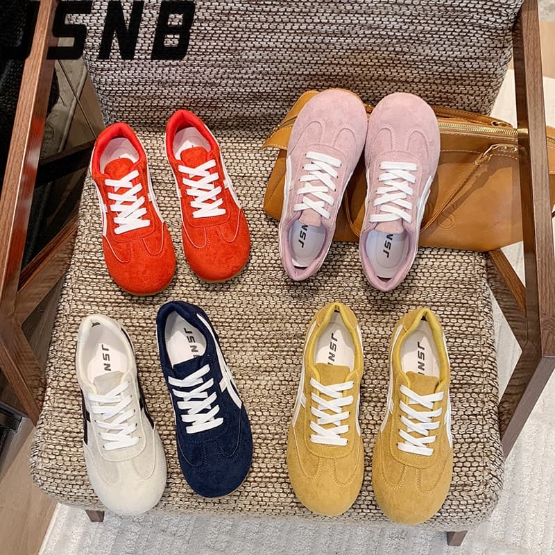 รองเท้าสนีกเกอร์สไตล์เกาหลี พื้นหนา 5สี! ไซส์ใหญ่ 36-42 - รองเท้าผ้าใบสตรี สไตล์ล้ำสมัย สำหรับเท้ากว้าง สวมใส่สบาย ดีไซน รูปที่ 8