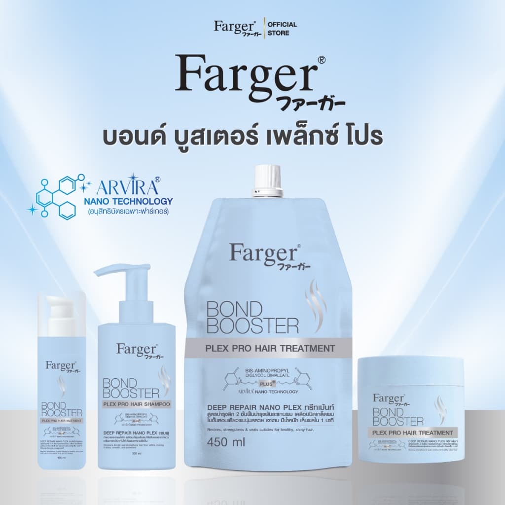 [New Series] Farger Bond Booster Plex Pro ทรีทเม้นท์ แชมพู อาหารผม เซรั่มใส่ผม บำรุงผม ป้องกันความร้อน ลดปัญหาผมแตกปลาย