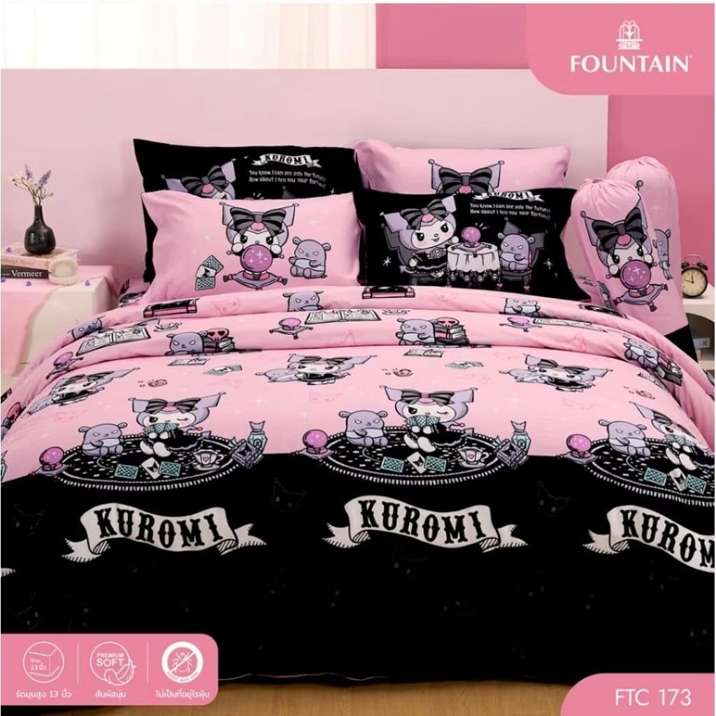 Fountain​ ลาย​ Kuromi : ผ้าปูที่นอน+ ผ้านวม​ รูปที่ 5